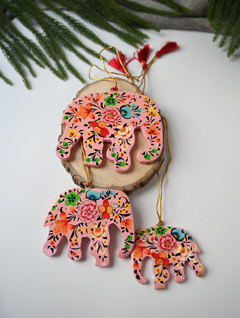 Kashmiri Art Xmas Decorations - Floral Medley (Set of 10)