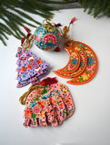 Kashmiri Art Xmas Decorations - Floral Medley (Set of 10)
