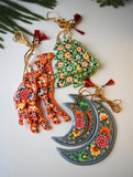 Kashmiri Art Xmas Decorations - Floral Themes (Set of 9)
