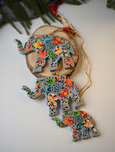 Load image into Gallery viewer, Kashmiri Art Xmas Decorations - Lavender &amp; Green Medley (Set of 9)