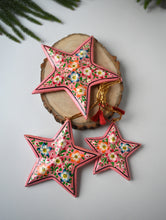 Load image into Gallery viewer, Kashmiri Art Xmas Decorations - Pink Floral Medley (Set of 9)