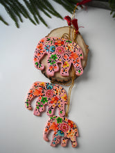 Load image into Gallery viewer, Kashmiri Art Xmas Decorations - Pink Floral Medley (Set of 9)