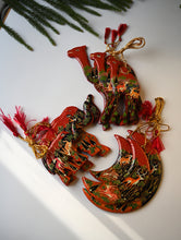 Load image into Gallery viewer, Kashmiri Art Xmas Decorations - Red Forest (Set of 9)