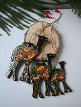 Load image into Gallery viewer, Kashmiri Art Xmas Decorations - Red Forests (Set of 9)