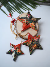 Load image into Gallery viewer, Kashmiri Art Xmas Decorations - Red Forests (Set of 9)