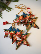 Load image into Gallery viewer, Kashmiri Art Xmas Decorations - Red &amp; Blue Forests (Set of 6)