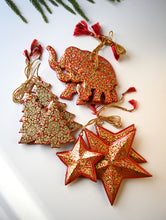 Load image into Gallery viewer, Kashmiri Art Xmas Decorations - Red &amp; Gold Symphony (Set of 9)