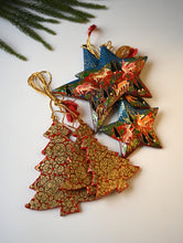 Load image into Gallery viewer, Kashmiri Art Xmas Decorations - Trees &amp; Forests (Set of 6)