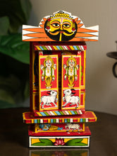 Load image into Gallery viewer, Kavad Craft Curio - Ramayan, Painted Wood Portable Shrine (Red 11")