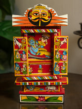 Load image into Gallery viewer, Kavad Craft Curio - Ramayan, Painted Wood Portable Shrine (Red 11")