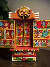 Load image into Gallery viewer, Kavad Craft Curio - Ramayan, Painted Wood Portable Shrine (Red 11")