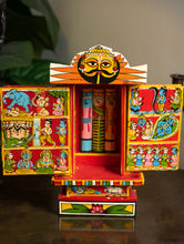 Load image into Gallery viewer, Kavad Craft Curio - Ramayan, Painted Wood Portable Shrine (Red 11")