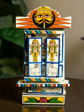Kavad Craft Curio - Ramayan, Painted Wood Portable Shrine (White 11