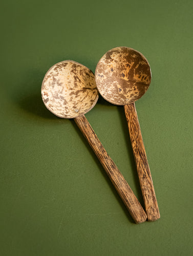 Kerala’s Eco-friendly Coconut Shell Craft - Salad Spoons (Set of 2)