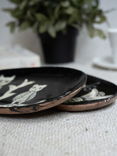 Load image into Gallery viewer, Lacquered, Hand Painted Patua Art Wooden Tray - Fish &amp; Owl (Set of 2)