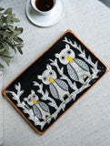 Lacquered, Hand Painted Patua Art Wooden Tray - The Owls