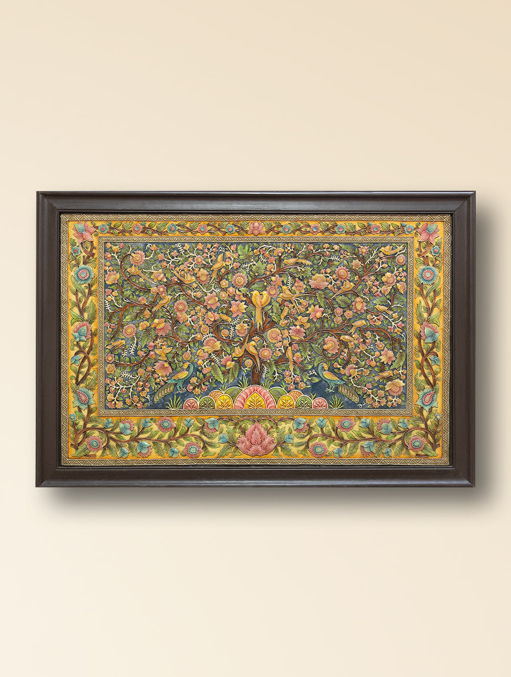 Load image into Gallery viewer, Large Hand-rendered Stone Dust Painting - Eden &amp; Earth (Framed 30" x 44")