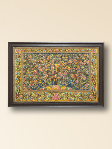 Large Hand-rendered Stone Dust Painting - Eden & Earth (Framed 30