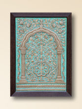 Load image into Gallery viewer, Large Hand-rendered Stone Dust Painting - Mehrab-e-Zar (Framed 24" x 18")