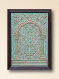 Large Hand-rendered Stone Dust Painting - Mehrab-e-Zar (Framed 24