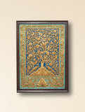 Large Hand-rendered Stone Dust Painting - Noor-e-Bagh (Framed 35