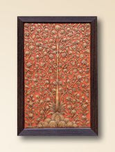 Load image into Gallery viewer, Large Hand-rendered Stone Dust Painting - Sona Vriksha (Framed 24" x 18")