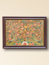 Load image into Gallery viewer, Large Hand-rendered Stone Dust Painting - Vanalata (Framed 24" x 35")