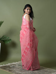 Light & Breezy Dabu Hand Block Printed Kota Doria - Pink Appeal