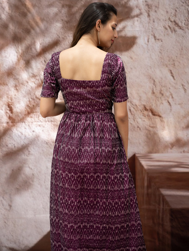 Light & Soft. Handwoven Ikat Dress - Purple Rain 