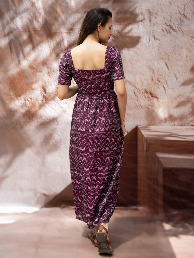 Light & Soft. Handwoven Ikat Dress - Purple Rain 
