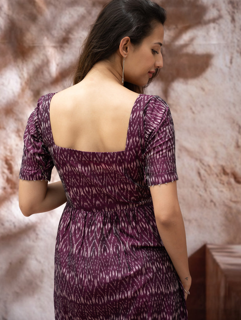 Light & Soft. Handwoven Ikat Dress - Purple Rain 