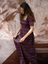 Load image into Gallery viewer, Light &amp; Soft. Handwoven Ikat Dress - Purple Rain 