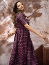 Load image into Gallery viewer, Light &amp; Soft. Handwoven Ikat Dress - Purple Rain 
