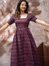 Load image into Gallery viewer, Light &amp; Soft. Handwoven Ikat Dress - Purple Rain 