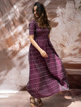 Load image into Gallery viewer, Light &amp; Soft. Handwoven Ikat Dress - Purple Rain 
