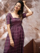 Load image into Gallery viewer, Light &amp; Soft. Handwoven Ikat Dress - Purple Rain 