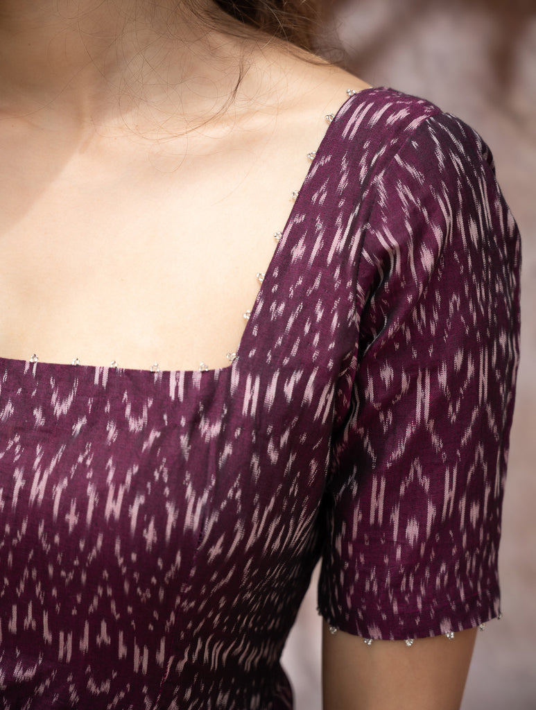 Light & Soft. Handwoven Ikat Dress - Purple Rain 