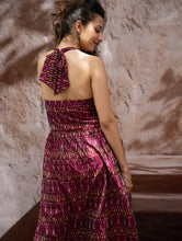 Load image into Gallery viewer, Light &amp; Soft. Handwoven Ikat Halter Dress - Ruby Strokes