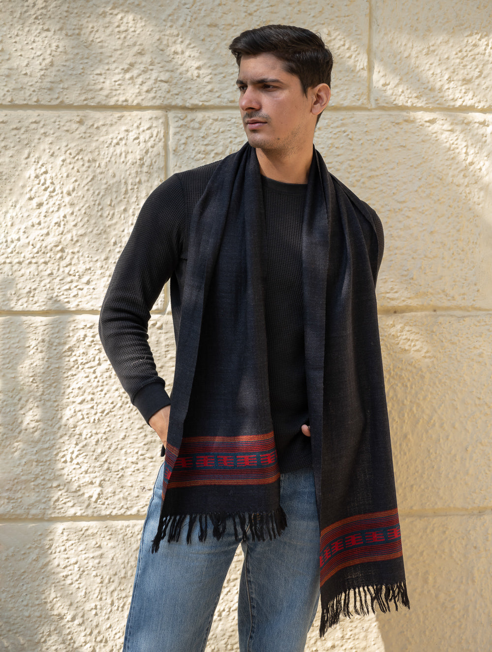 Load image into Gallery viewer, Light &amp; Warm Himachal Muffler - Dark Trail