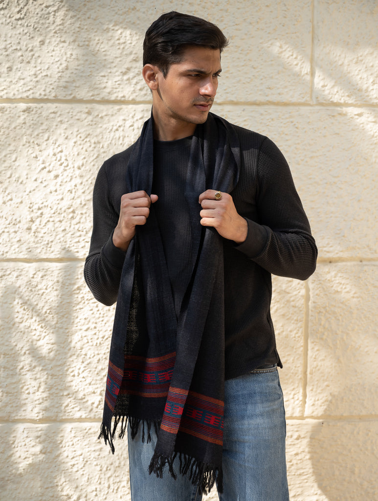 Light & Warm Himachal Muffler - Dark Trail