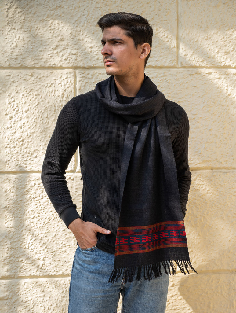 Light & Warm Himachal Muffler - Dark Trail