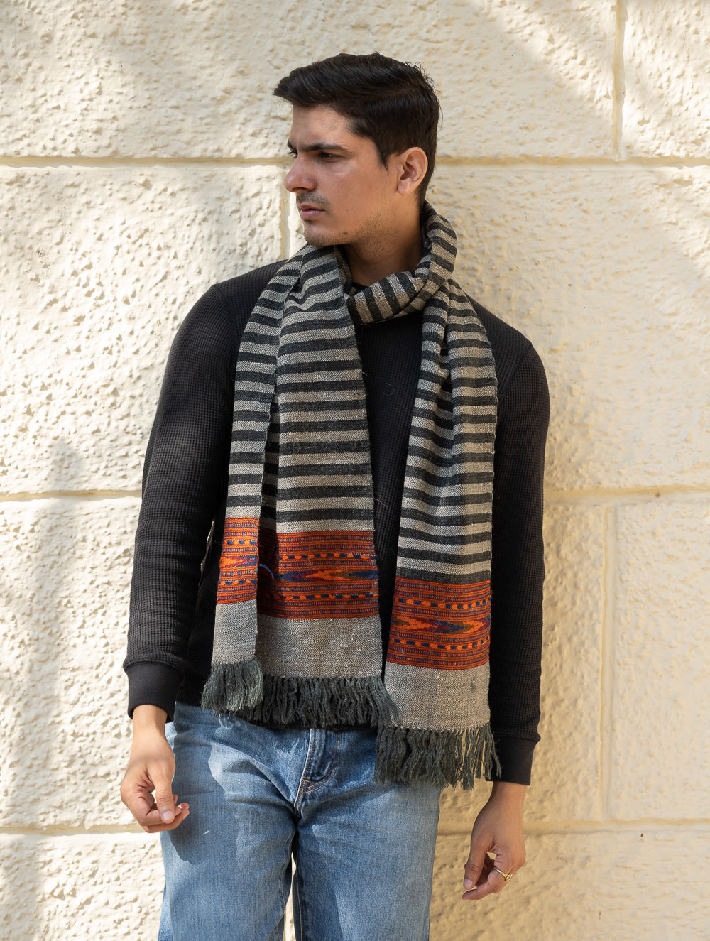 Load image into Gallery viewer, Light &amp; Warm Himachal Muffler - Fog &amp; Flint Trail