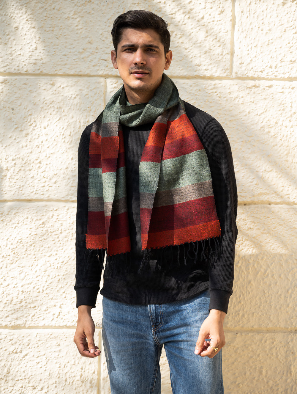 Load image into Gallery viewer, Light &amp; Warm Himachal Muffler - Forest Ledger