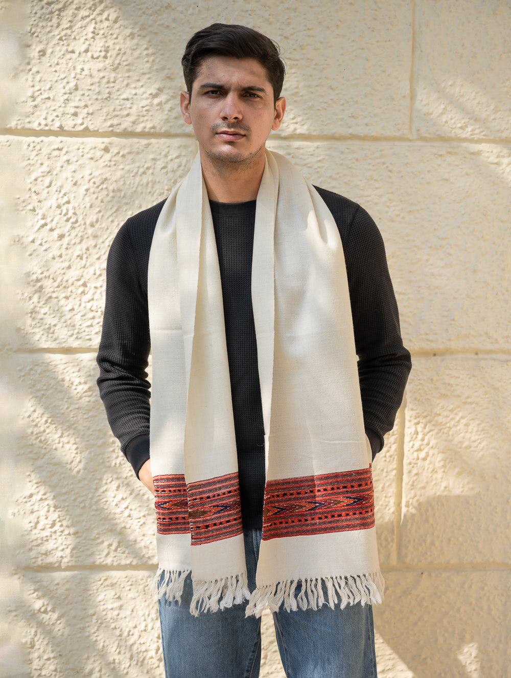 Load image into Gallery viewer, Light &amp; Warm Himachal Muffler - Ivory Ridge