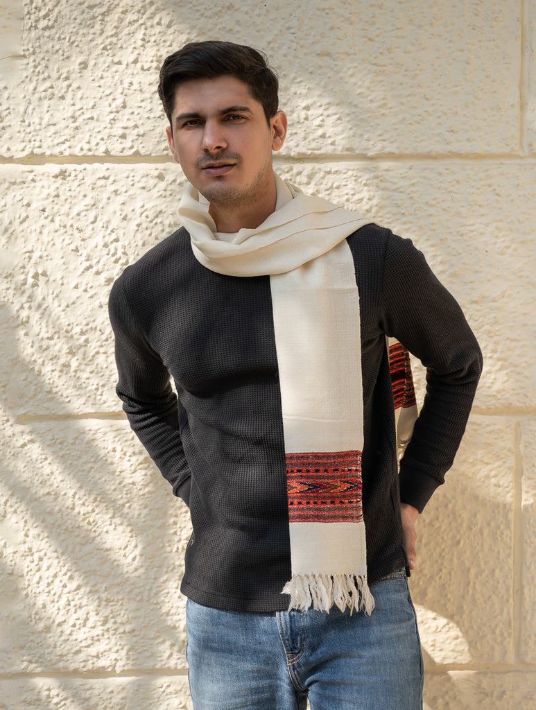 Light & Warm Himachal Muffler - Ivory Ridge