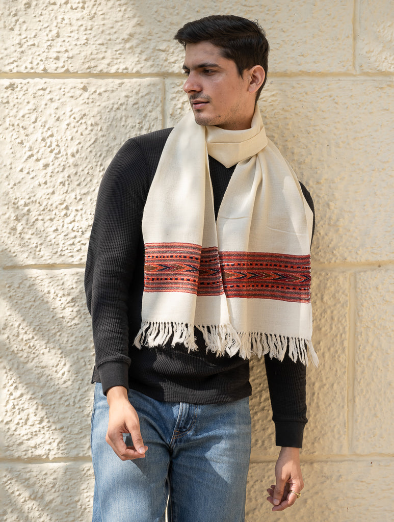 Light & Warm Himachal Muffler - Ivory Ridge