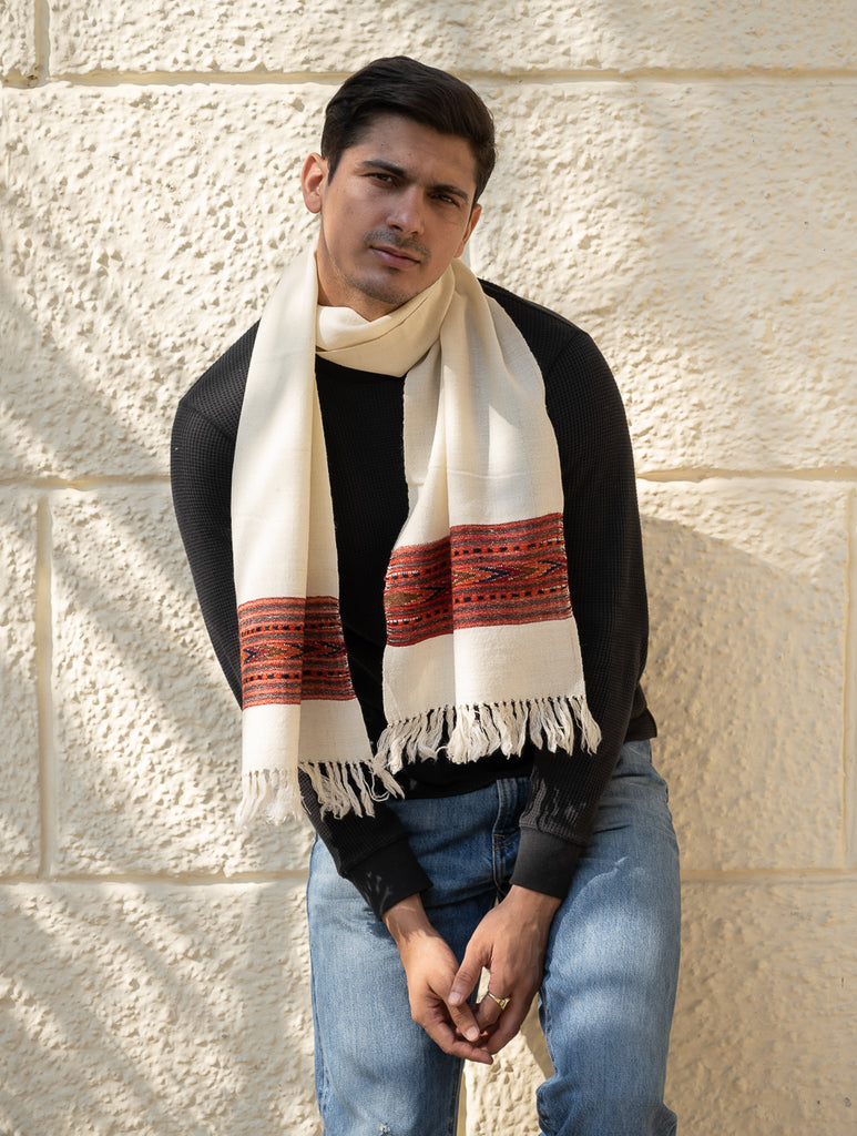 Light & Warm Himachal Muffler - Ivory Ridge