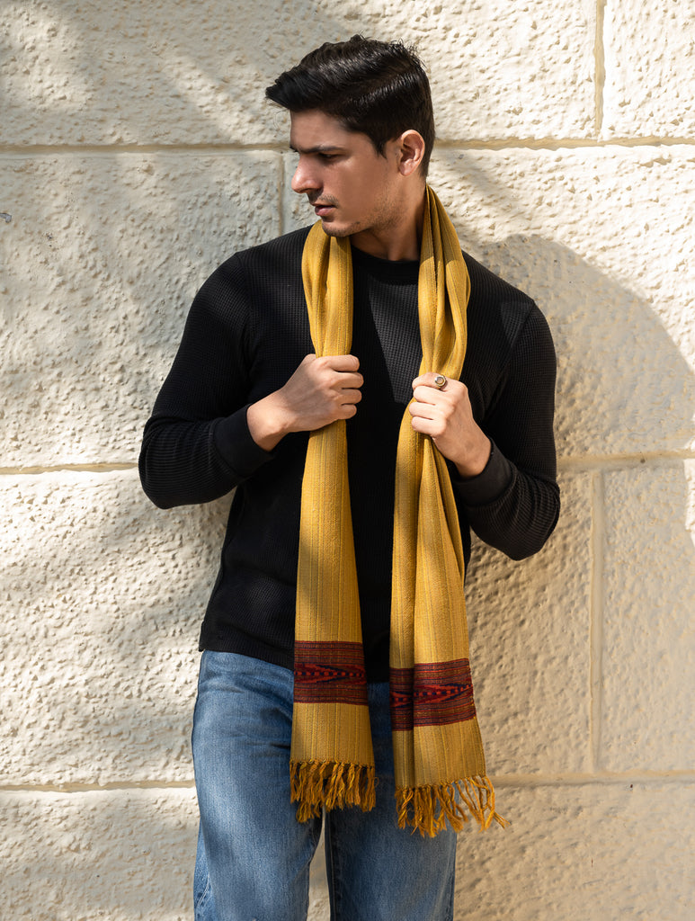 Light & Warm Himachal Muffler - Ochre Trail
