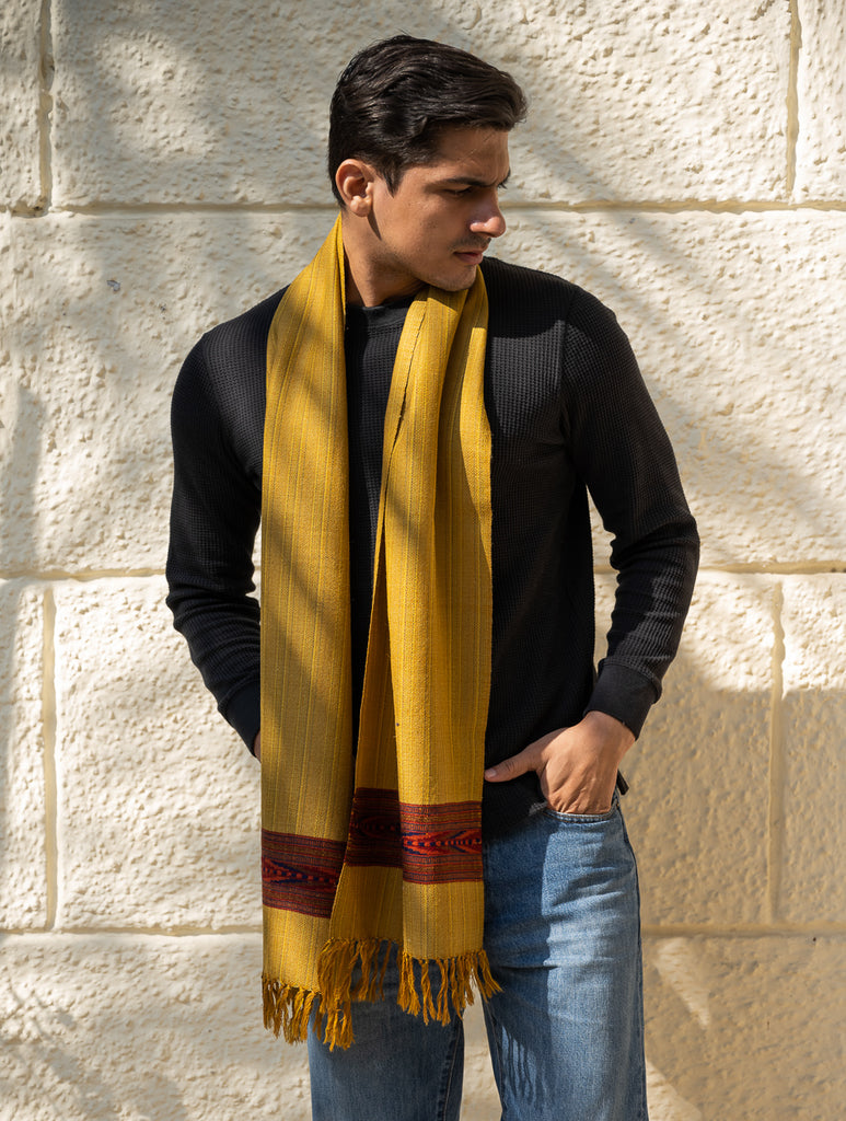 Light & Warm Himachal Muffler - Ochre Trail