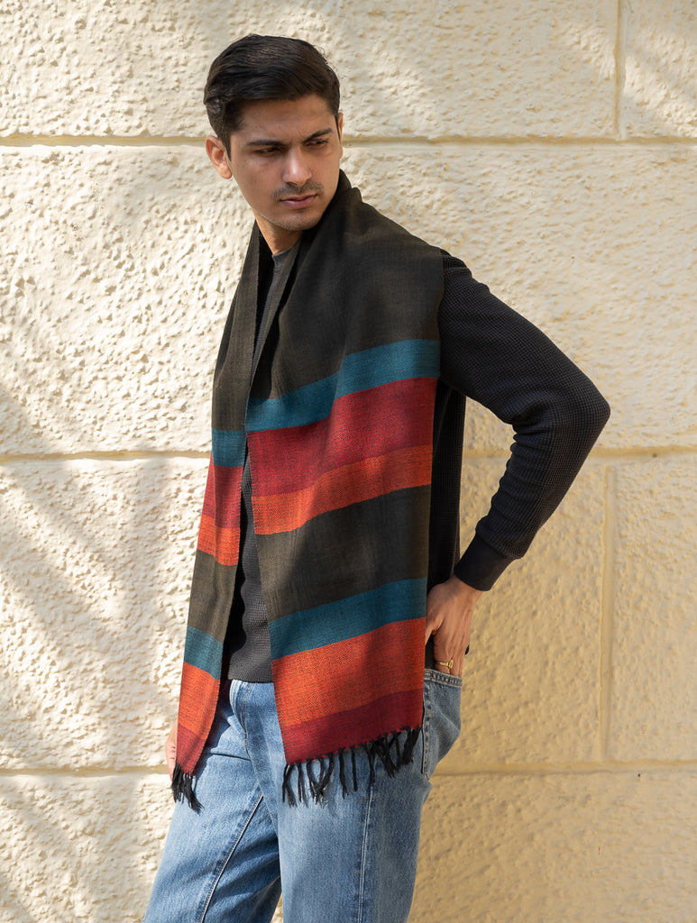 Light & Warm Himachal Muffler - Striped Tones